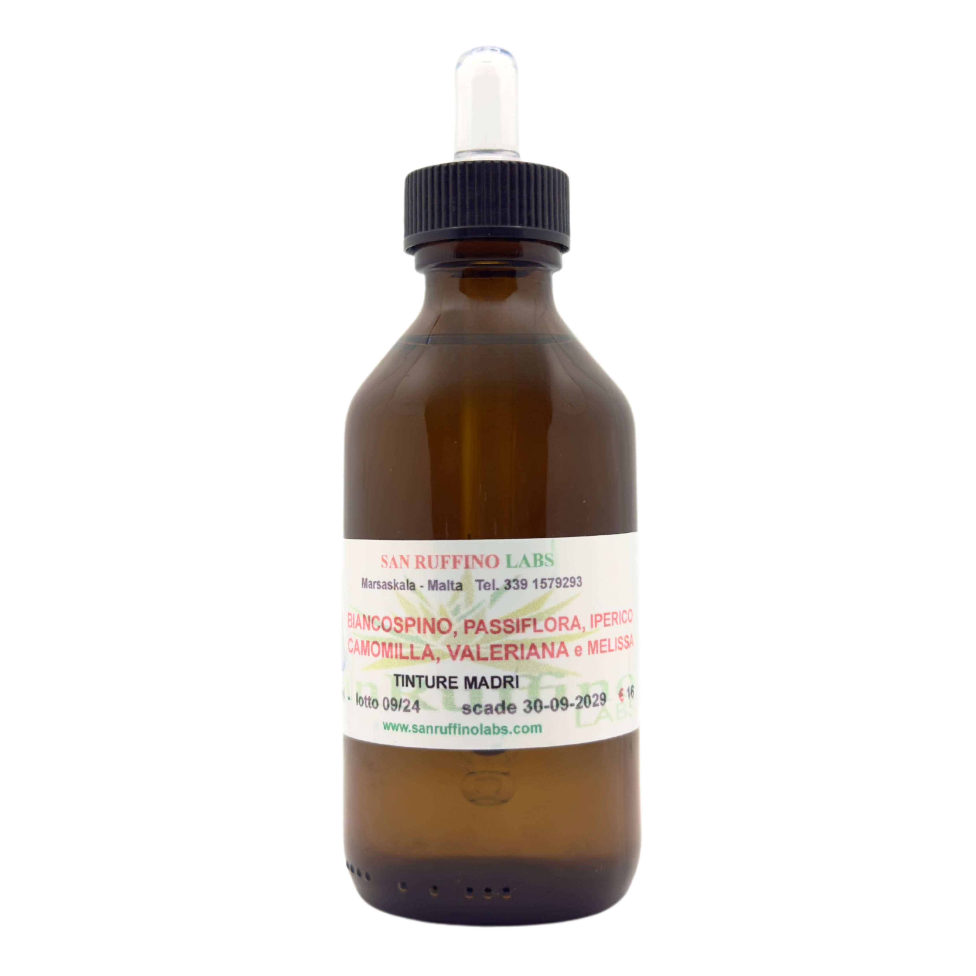 MIX BIANCOSPINO, PASSIFLORA, IPERICO, CAMOMILLA, VALERIANA, MELISSA TINTURE MADRI